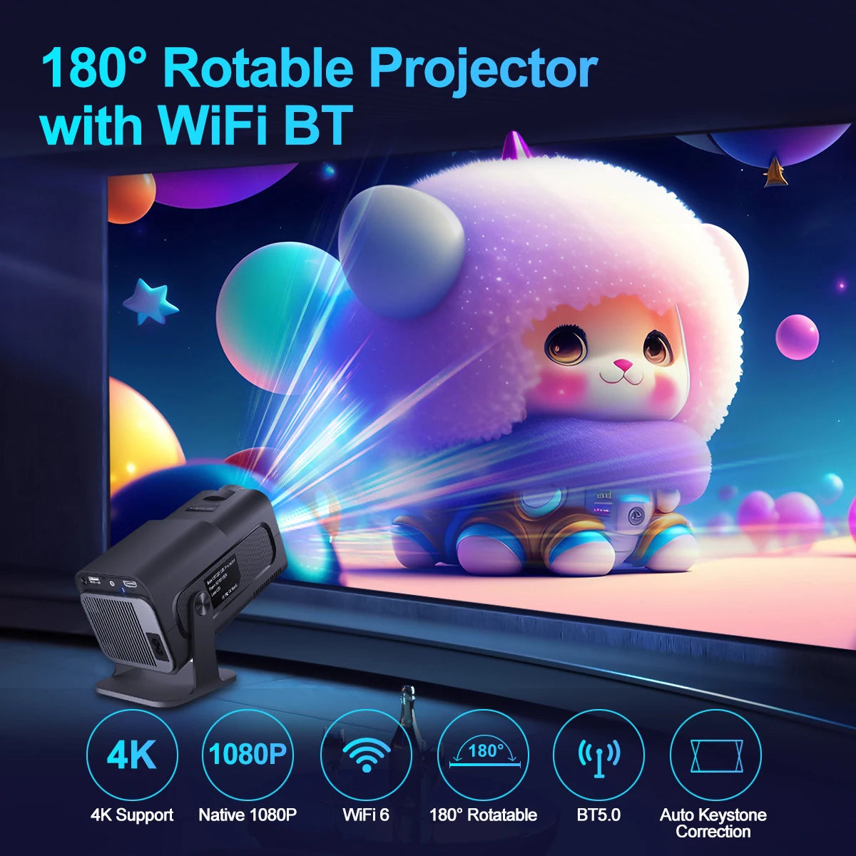 Magcubic 4K Native 1080P Android 11 Projector 390ANSI HY320 Dual Wifi6 BT5.0 Cinema Outdoor Portable Projetor Upgrated HY300