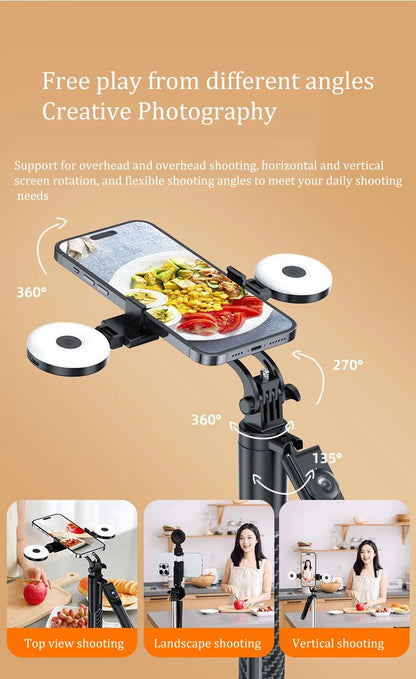 Selfie Stick Travel Portable Mobile Phone Selfie Stick Artifact 360 Degree Universal Axis Rotating Landing Tripod ﻿