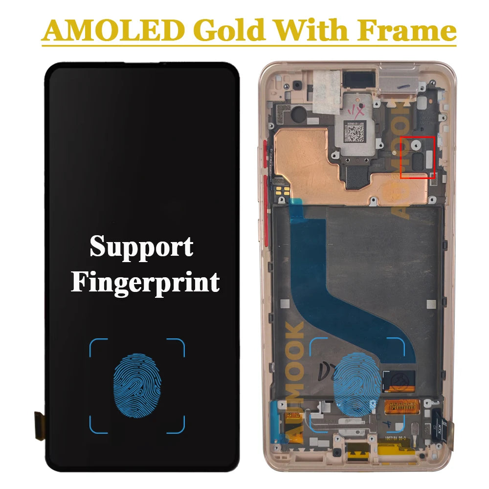 6.39" AMOLED For Xiaomi MI 9T Pro/MI 9T LCD Display Touch Screen Digitizer Assembly With Frame for Xiaomi Redmi K20 Pro /K20 LCD