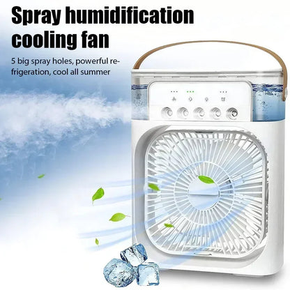 Portable 3 in 1 Fan AIr Conditioner Household Small Air Cooler LED Night Lights Humidifier Air Adjustment Home Fans Dropshipping