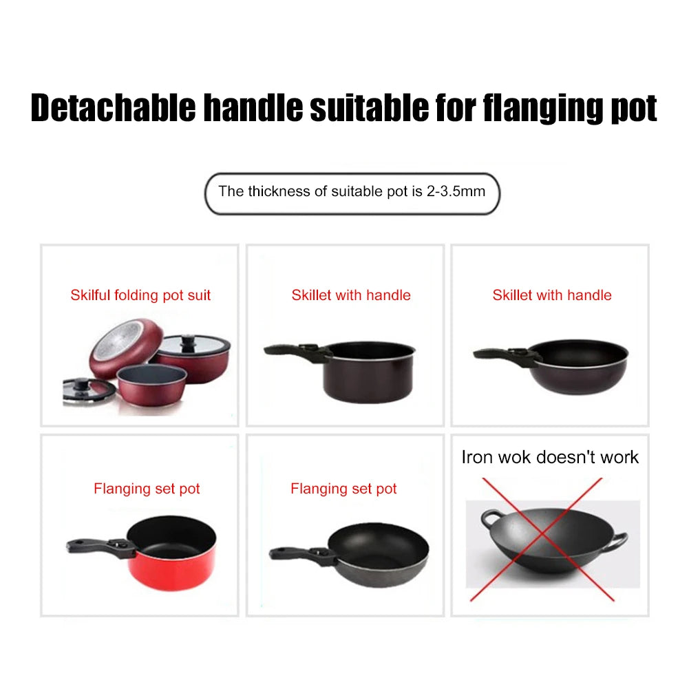 Tableware Detachable Replacement Clip Hand Grip Universal Ergonomic Kitchen Accessories Removable Pan Pot Handle for Cookware