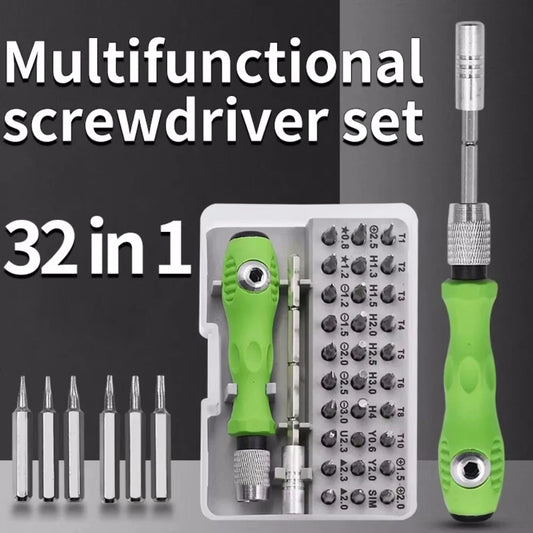 32 in 1 Multifunctional Screwdriver Set (30 PCS) Household Portable Cross Magnet Screwdriver Set Maintenance Tool