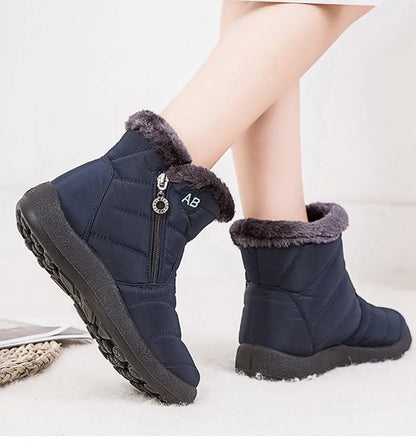 Women's Boots Women's Ankle Boots With Fur Winter Shoes Women Low Heels Winter Boots Snow Waterproof Botas Mujer Winter Footwear