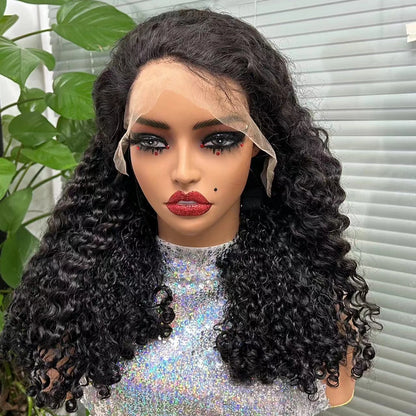 10-20 Inch 13x4 Lace Frontal Hair Wigs Curly Brazilian Remy Human Hair Wigs Natural Bouncy 300% Density Hair Wig for Black Women