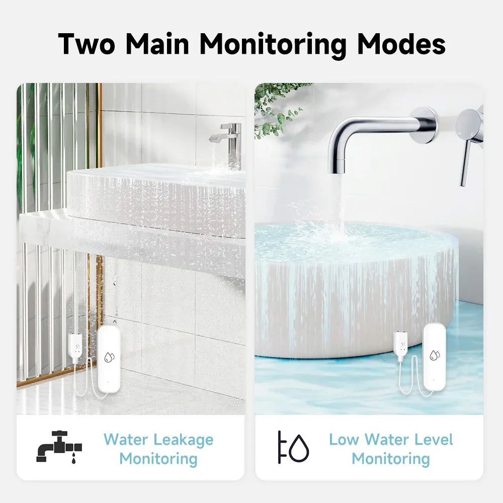 Tuya WiFi/ZigBee Water Sensor Leakage Alarm Flood Leak Detector Smart Home APP Remote Control Smart Home Security Protection