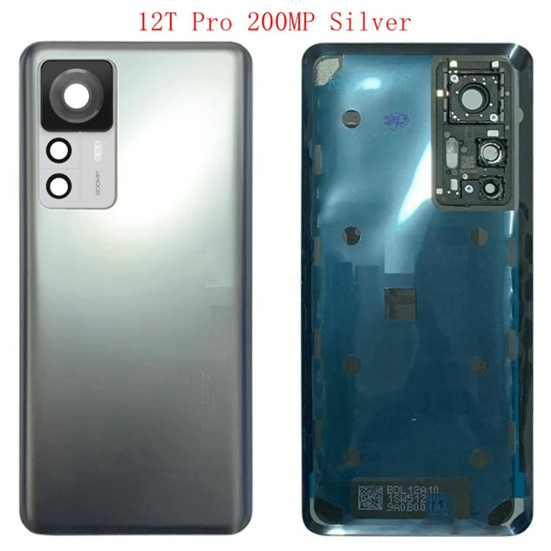 New For Xiaomi 12T , 12T Pro Back Cover Chassis Case Rear Battery Housing Door With  Camera Lens + CE Smartphone Parts