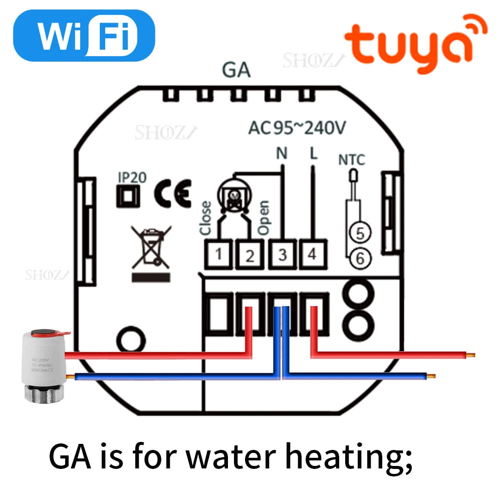 Tuya Smart Thermostats Programmable For Gas Boiler /Water Valves/Electric Floor With Wifi Remote Control  Works With Goolge