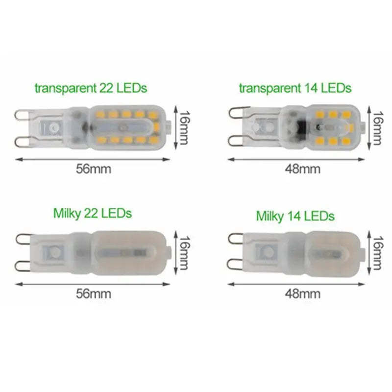 6X 10X 20X Brightest G9 LED Lamp AC220V 5W 7W 9W SMD2835 LED Bulb Warm/Cool White Spotlight replace Halogen light