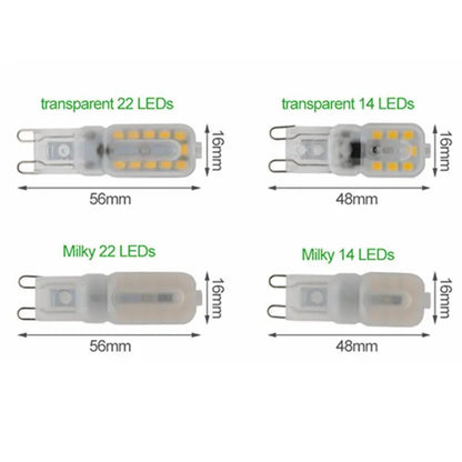 6X 10X 20X Brightest G9 LED Lamp AC220V 5W 7W 9W SMD2835 LED Bulb Warm/Cool White Spotlight replace Halogen light