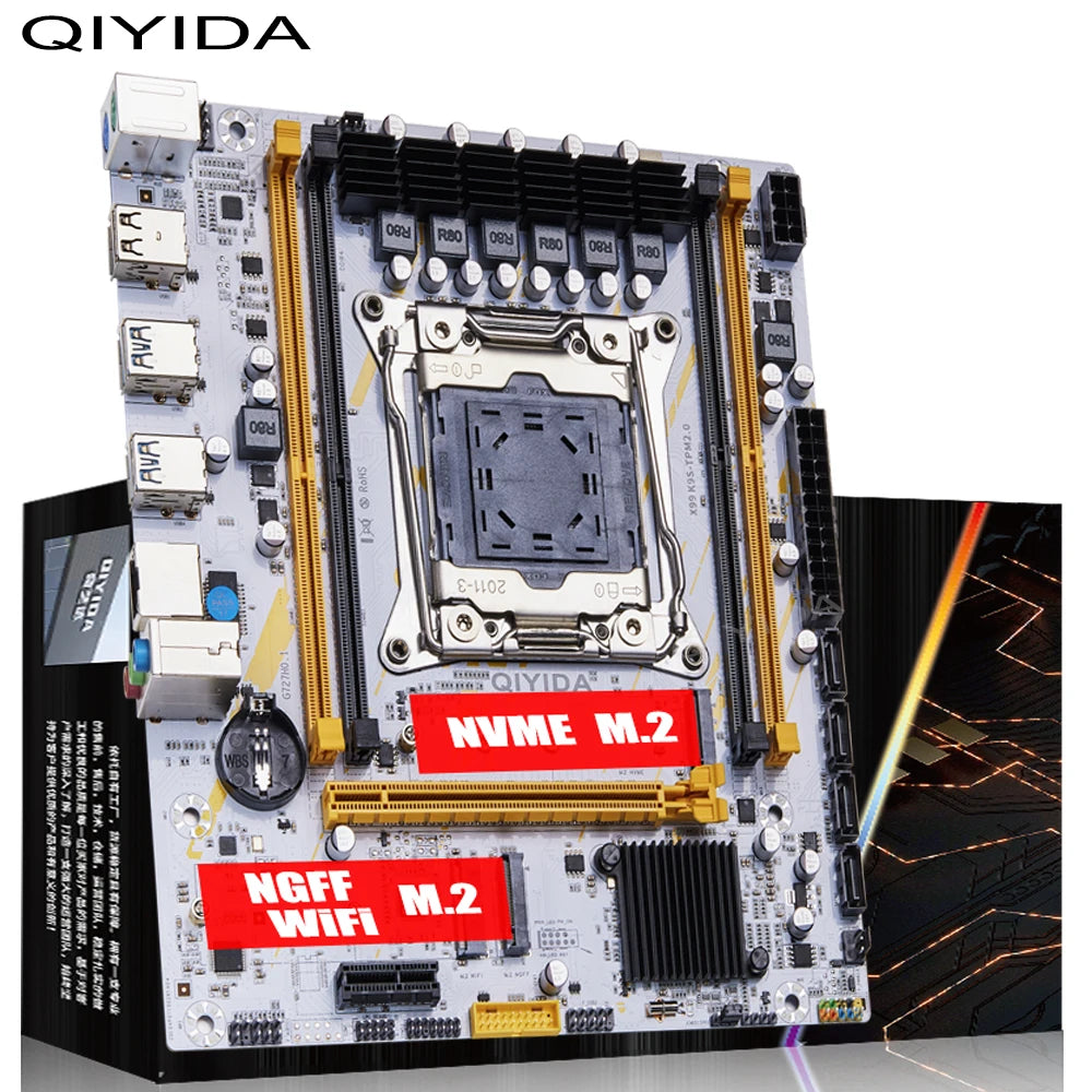 QIYIDA X99 motherboard LGA 2011 3 X99 C612chip with M.2 slot Support DDR4 Memory SATA3.0 USB3.0 PCI16X