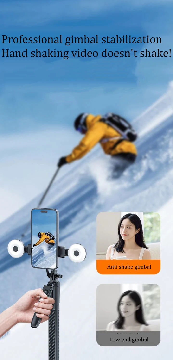 Selfie Stick Travel Portable Mobile Phone Selfie Stick Artifact 360 Degree Universal Axis Rotating Landing Tripod ﻿