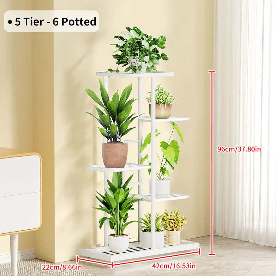 Cordlal Shining Stand For Flowers Iron 6/7/8Layers Plant Holder Storage Shelf Pot Rack Organizer Home Garden Decoration