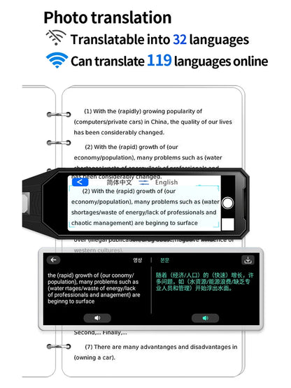 5.5-inch large-screen translation pen, supports scanning and translation in 60 languages - voice translation in 134 languages