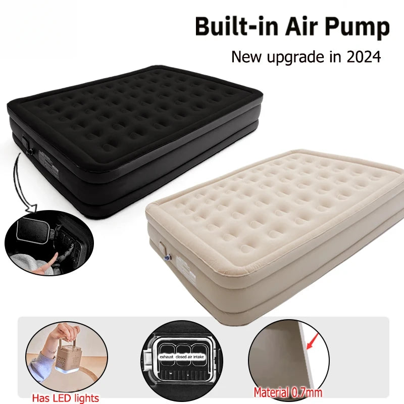 Interior Air Mattress  Mats PVC Inflatable Sleeping Mattress Luxury 2 Person Camping Bed Mat Built-in Pump Thicken Mat