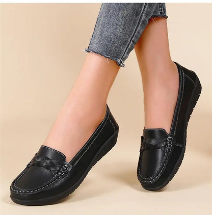 Women Flats Genuine Leather Fashion Tenis Flat Shoes Moccasins Women Shoes Slip On Women's Shoes Oxford Plus Size Zapatos Mujer