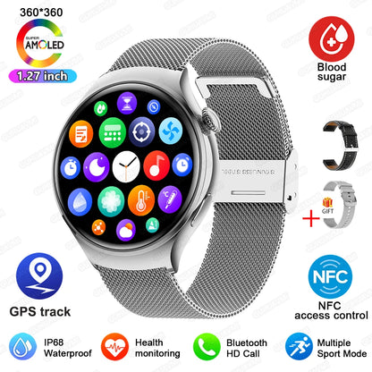 2024 New  For Huawei IOS GPS Track Smart Watch Women HD Screen Heart rate NFC Bluetooth Call Waterproof Blood Sugar Smartwatches