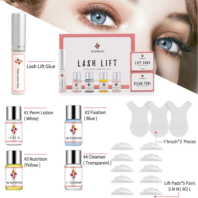 ICONSIGN Lash Lift Kit Keratin Eyelash Perm Set Lifting Eyelash Lasting Curled 6 to 8 Weeks Eyelash Makeup Salon Beauty