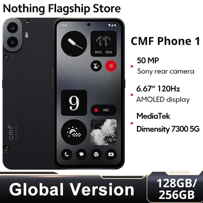 CMF PHONE 1 Global Version Smartphone Dimensity 7300 5G Processor 50MP SONY REAR Camera 6.67" 120Hz Super AMOLED LTPS Display