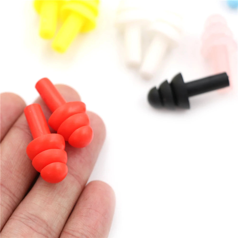 20Pcs Silicone Ear Plugs Sleep Earplugs Noise Reduction Swimming Earplugs With Rope For Diving Underwater Ear Plugs