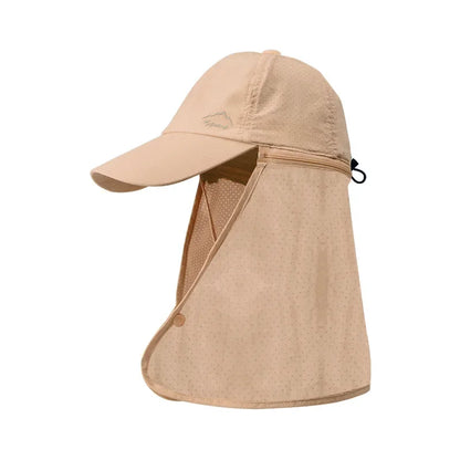 Men Summer Fishing Sun Protection Baseball Cap Quick Drying Waterproof Detachable Sun Cap Shawl Women Outdoor Bicycle Visor Nasi