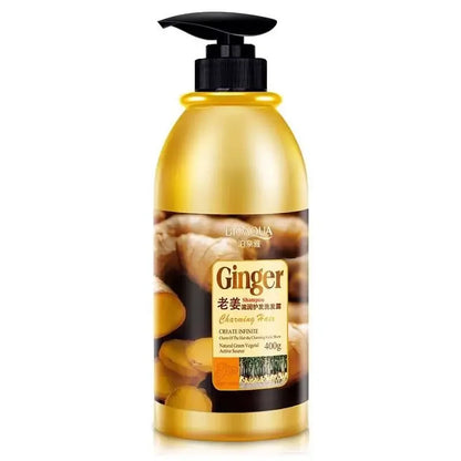 Herbal Ginger Hair Shampoo hair growth No Silicone Oil Control Anti Dandruff Itching Cleansing Professional Hair Treatment 400ml