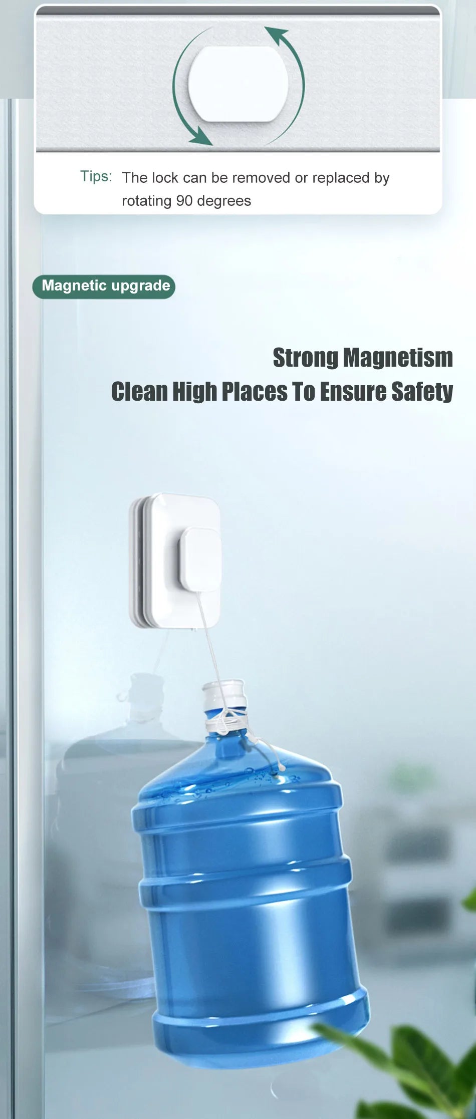 NEW Magnetic Window Cleaner Brush Double-Side Automatic Water Discharge Wiper Glass Window Brush Cleaning Household Tools