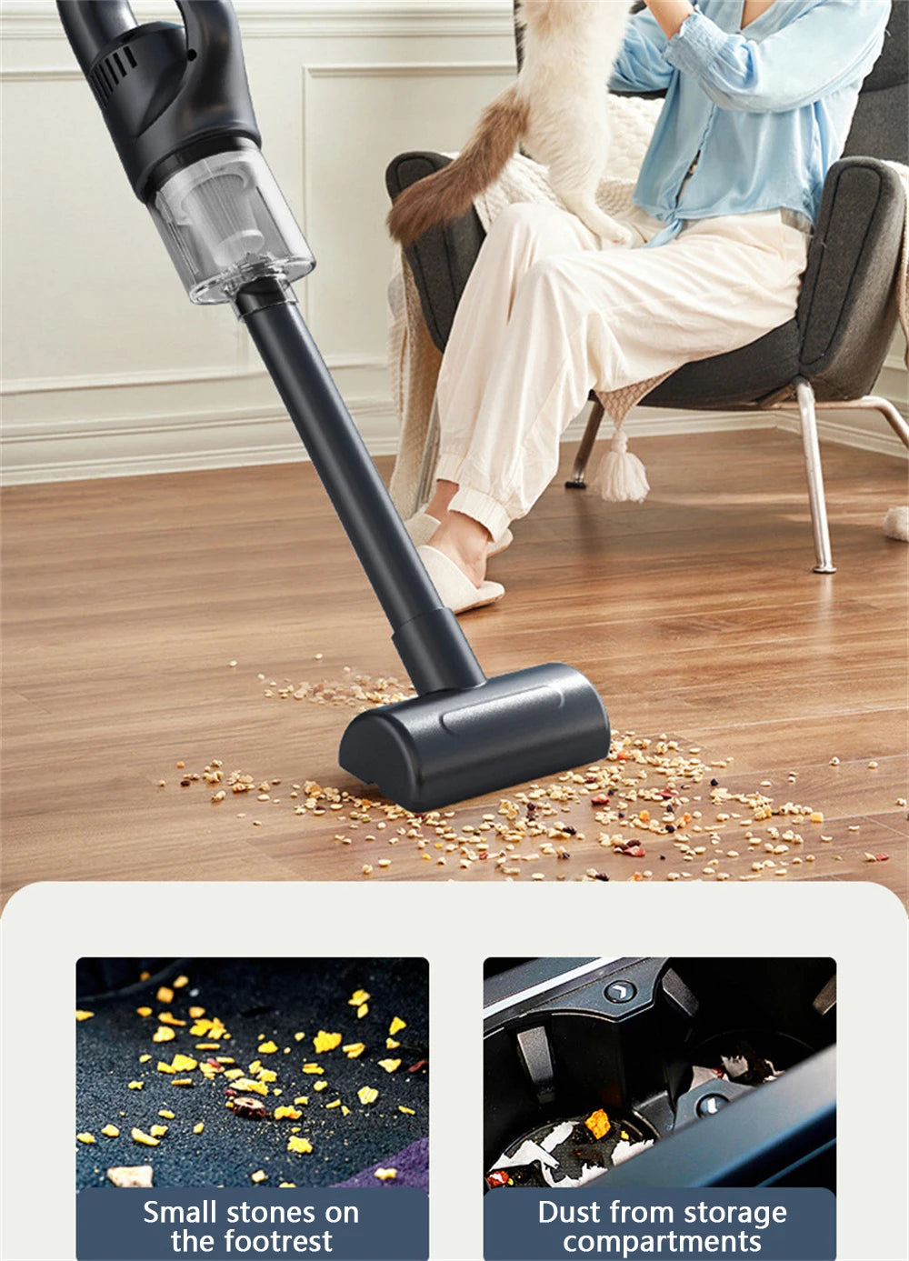 Wireless Handheld Vacuum Cleaner Cordless Handheld Chargeable Auto Vacuum for Home & Car & Pet Mini Vacuum Cleaner 50000Pa