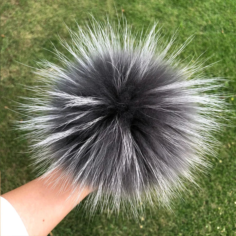 Real natural fox fur pompom raccoon fur pom pom for hat beanies For Caps Bags Scarf