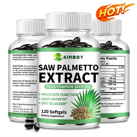 Saw Palmetto - Prostate Support, Prevents Hair Loss, Urinary Tract Health, Promotes Hair Growth