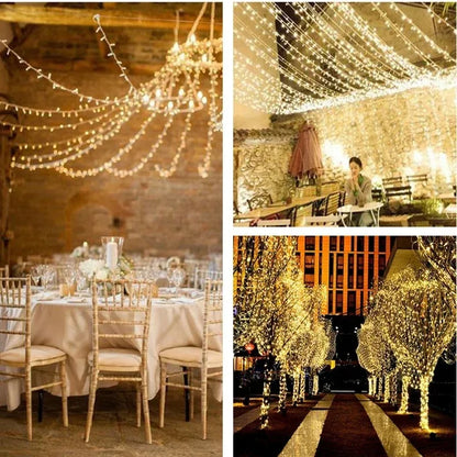 LED String Fairy Lights 1.5M-100M Chain Outdoor Garland Waterproof  220V/Battery/USB for Wedding Party Tree Christmas Decoration