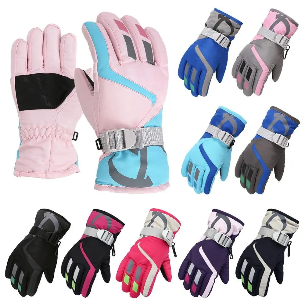 Boy Girls Ski Snowboard Windproof Gloves Children Kids Winter Snow Warm Gloves Waterproof Thicken Keep Warm Winter Must Gloves