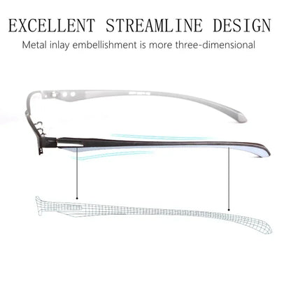 Progressive Multifocal Photochromic Reading Glasses Anti-blue Light Far Sight Glasses Men Half Frame Business Presbyopia Glasses