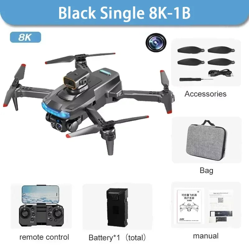 P15 RC GPS Drone Brushless Motor 8K HD Camera Optical Flow Localization Obstacle Avoidance Dron Foldable Quadcopter Boy Toy Gift