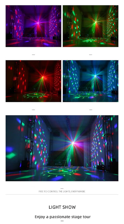 Party Lights Dj Disco Ball Light Pattern Projector Sound Activated Dance Birthday Bar Karaoke Christmas Wedding Decoration