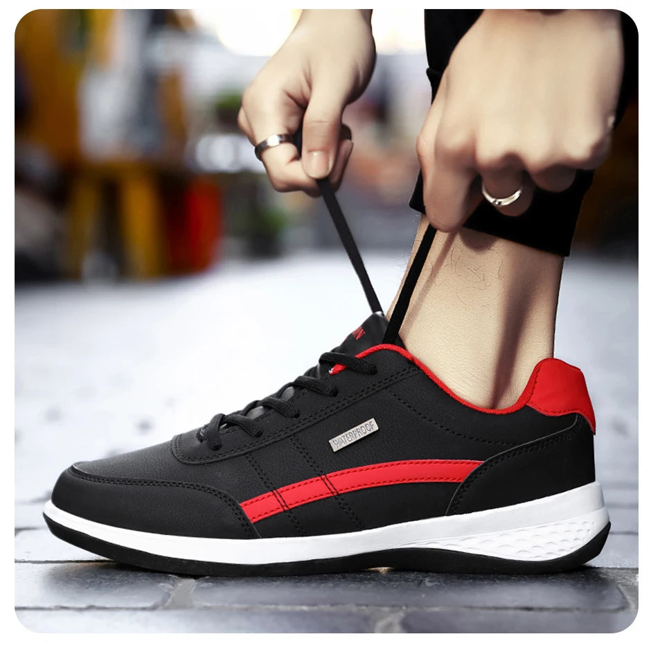 Fashion Casual Shoes Mens Outdoor Tennis Sneakers Lightweight Comfortable Lace Up PU Trainer Size Smaller Than Normals for Men