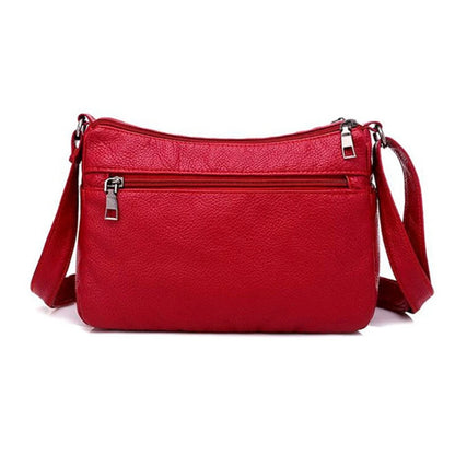 Fashion Women Bag PU Soft Leather Shoulder Bag Multi-layer Crossbody Bag Quality Small Bag Brand Red Handbag Purse