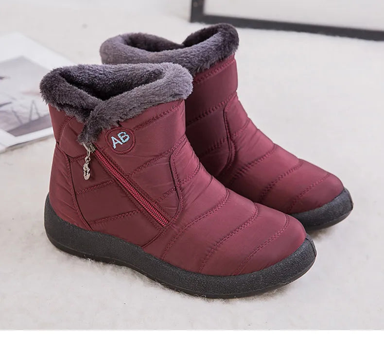 Women's Boots Women's Ankle Boots With Fur Winter Shoes Women Low Heels Winter Boots Snow Waterproof Botas Mujer Winter Footwear