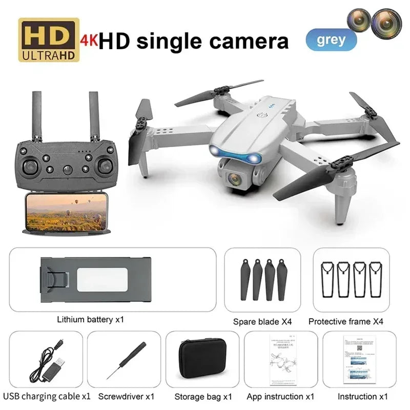 New E99 8K HD Camera Remote Control Drones Foldable Quadcopter Optical Flow Positioning Aerial Photography Remote Control Dron