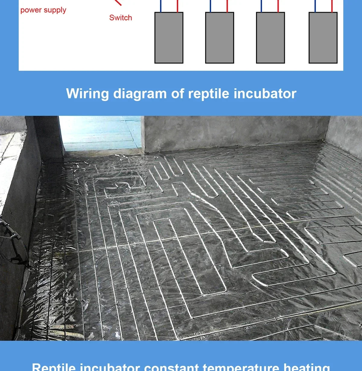 Upgraded heating cable transparent floor heating wire 100m 12K 33 ohm / M carbon electric heating cable