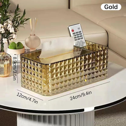 Nordic Luxury Stainless Steel Tissue Box for Living Room Desktop Tissue Holder Silver Plated Paper Storage Box