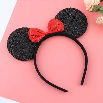 Favors Mom Lovely Ears Kids Mickey Headbands Hair Boys Party Sequin Baby Birthday Knot Accessories Minnie Hairbands Bows Girls