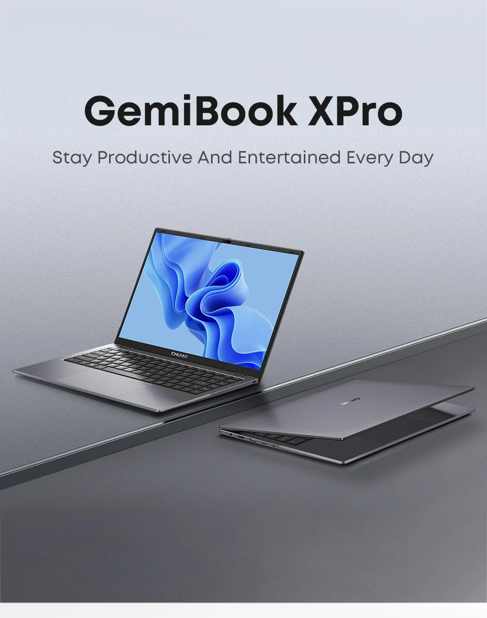 CHUWI GemiBook XPro 14inch UHD Screen Laptop 8GB RAM 256GB SSD Intel Celeron N100 Windows 11 Computer with Cooling Fan Notebook