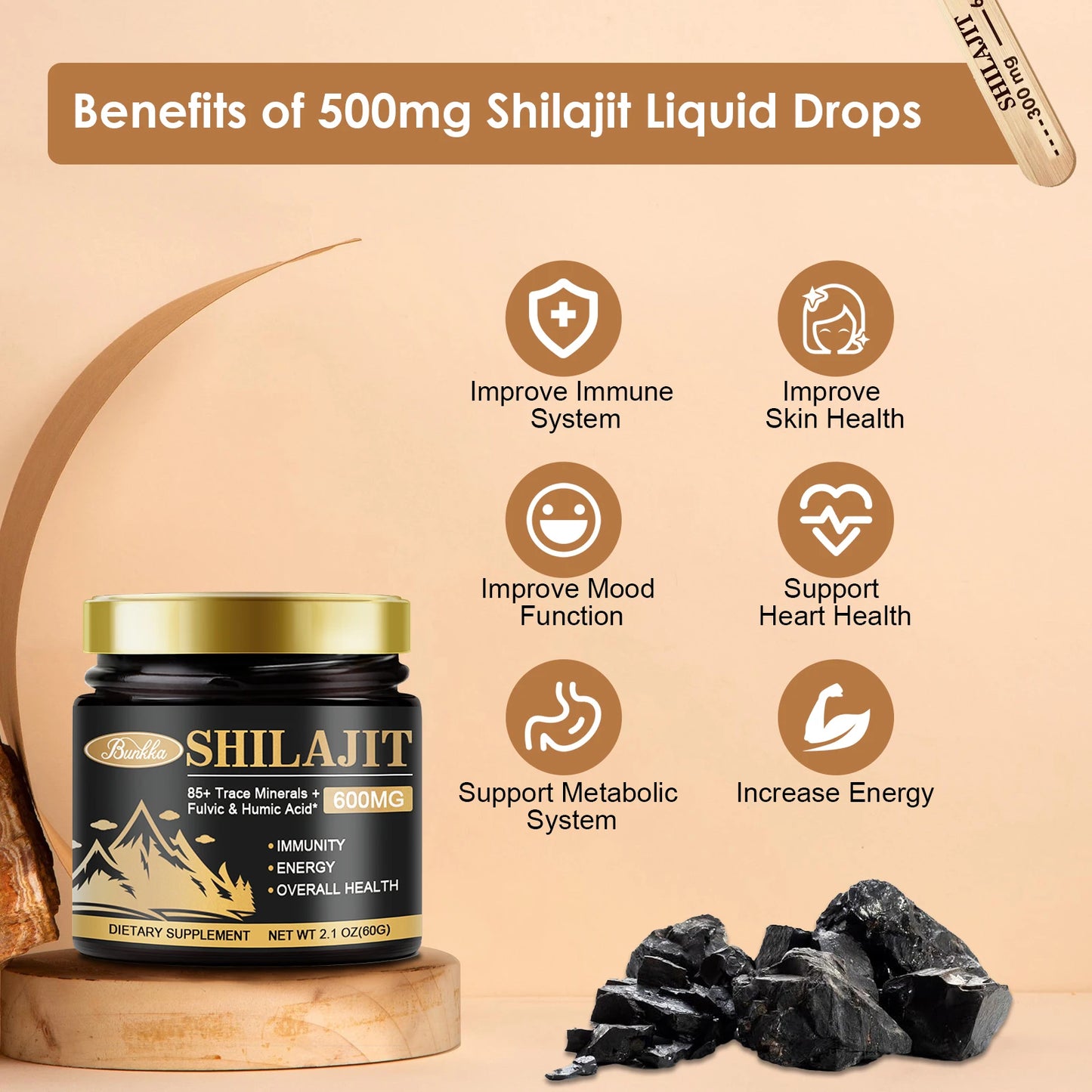 Original Organic Shilajit Resin Bitter Taste 100% Pure Himalaya Beauty Health Hormone Balance 85+ Trace Minerals Fulvic Acid