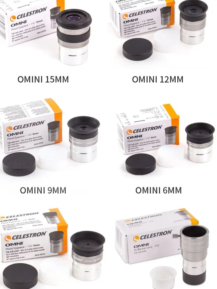 Celestron OMNI Eyepiece, Astronomical Telescope Accessory, 52-Degree Field of View, 4mm, 6mm, 9mm, 12mm, 15mm,32mm,40mm eyepiece