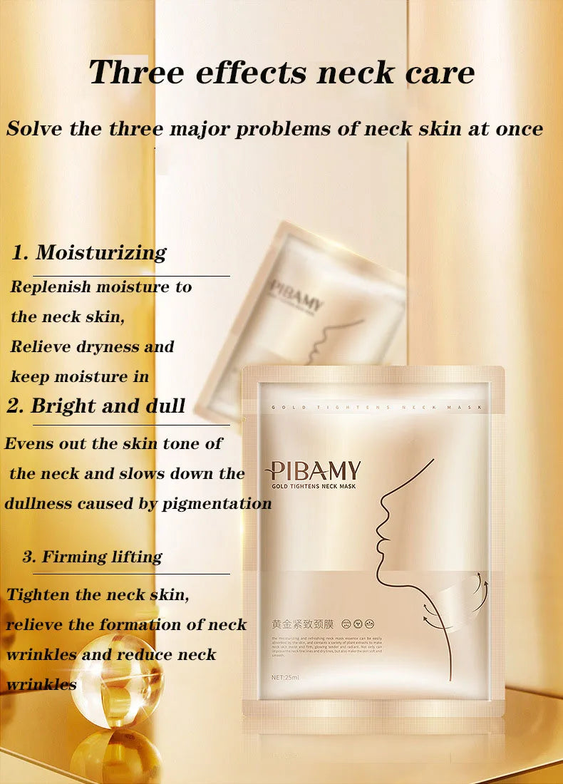 10pcs Gold Firming Neck Mask Moisturizing Brightening Hydrating skincare Neck Masks Beauty Necks Skin Care Products