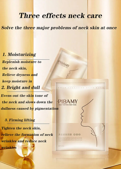 10pcs Gold Firming Neck Mask Moisturizing Brightening Hydrating skincare Neck Masks Beauty Necks Skin Care Products