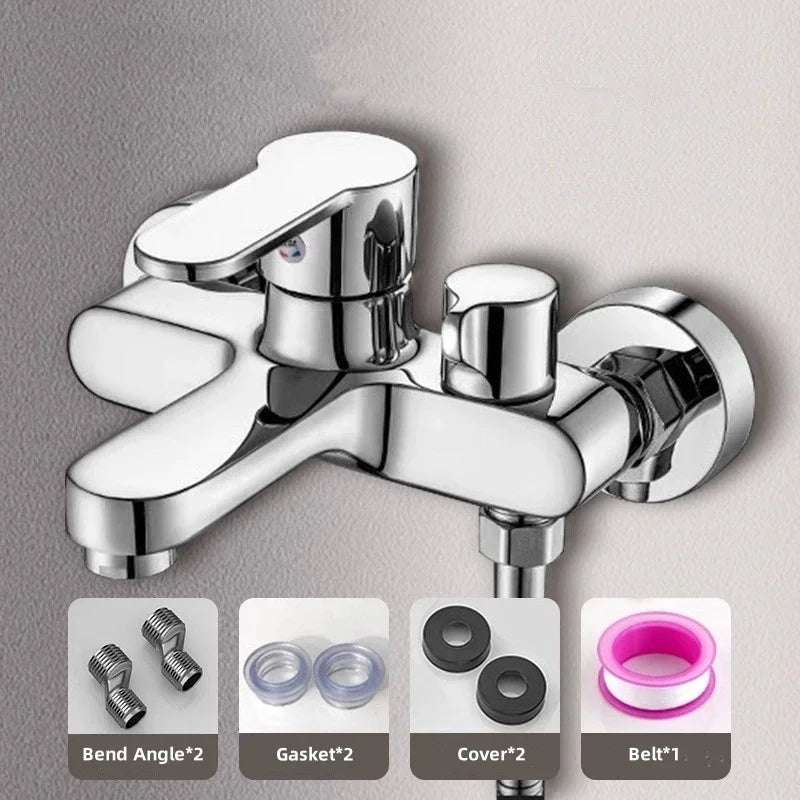 Bathroom Shower Faucet Mixing Valve Shower Shower Set Bathroom Bathtub Mixing Switch Triple Hot and Cold Faucet