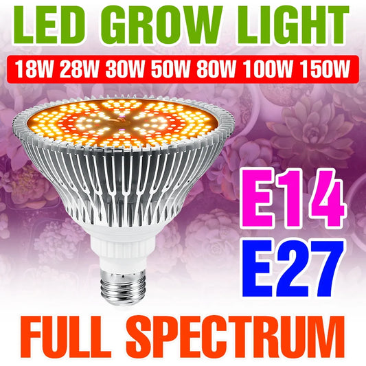 150W E27 LED Plant Grow Light Bulb Full Spectrum E14 Vegetable Seedlings Flowering Fruiting Cultivation Hydroponics Growing Lamp