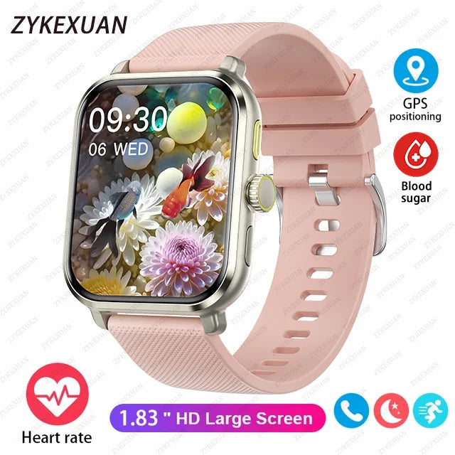 2024 New Smart Watch For Women Men Gift 1.83" Screen Full Touch Sport Fitness Watches Bluetooth Call Blood Sugar Smartwatch+Box