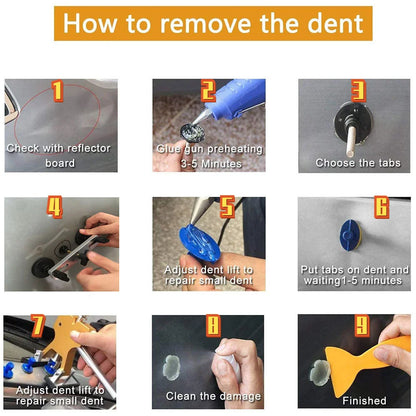 Auto Paintless Dent Repair Tools EU Plug Glue Gun Car Dent Repair Kit Dent Removal Kit Dent Remover Dent Puller for Cars Vehicle